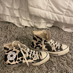 Cow print converse